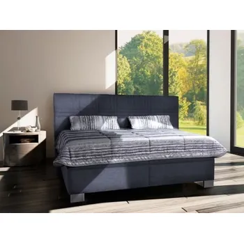 Postel Čalouněná postel Venuše 180x200 šedá s matrací a přehozem