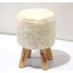 Taburet Alpia bílá/borovice