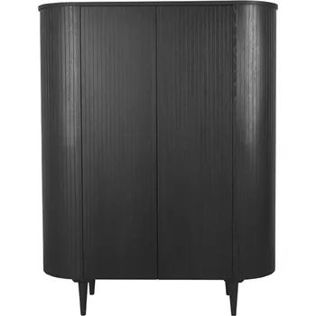 Komoda LABEL51 dřevěná komoda OLIVA černá 158x125 cm ME-70.012