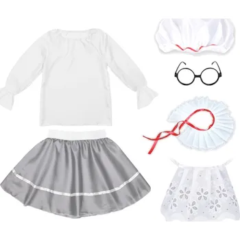 SET BABIČKA KOSTÝM STARÁK BRÝLE ČEPICE KOSTÝM DEN BABIČKY 98-110 6el