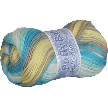 Příze Příze Puffy baby NGM 528 modrohnědožlutá