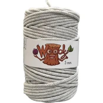 Příze Woody 5 mm – Světle šedá (50m)