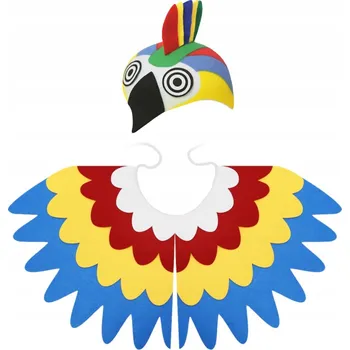 KOSTÝM PAPOUŠEK, KOSTÝM PAPOUŠKA, KŘÍDLA, ČEPICE, SADA DEN PTÁKŮ 2 DÍLY