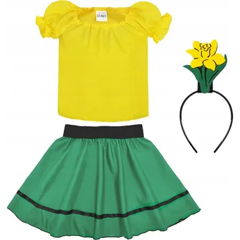 Karnevalový kostým KOSTÝM NARCIS KVĚTINOVÝ KOSTÝM NARCIS DARCISE KOSTÝM JARNÍHO PLESU 116-128 4 ks