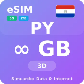 SIM karta Paraguay Neomezený Mobilní Internet - eSIM 3 dní datová SIM karta (esims_ULE_3D_PT_V2)