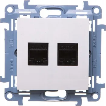 Elektrická zásuvka Počítačová zásuvka dvojitá RJ45 bílá Simon10 C52.01/11