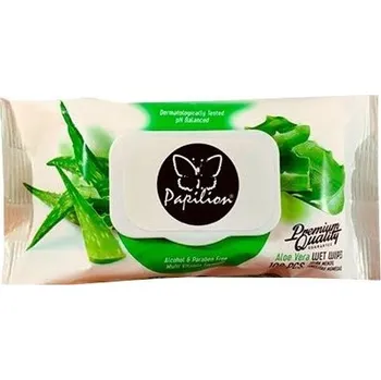 Dětský vlhčený ubrousek Ubrousky vlhčené 100ks Papilion Aloe Vera