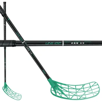 Florbalová hůl Unihoc EVOLITE PRO FL 29 black/turq OVAL Florbalová hůl černá / tyrkysová, Pravá (pravá ruka dole), 100cm (=110cm)