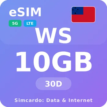 SIM karta Samoa Mobilní Internet - eSIM 10GB 30 dní datová SIM karta