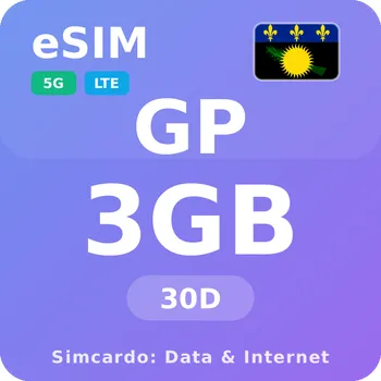 SIM karta Guadeloupe Mobilní Internet - eSIM 3GB 30 dní datová SIM karta