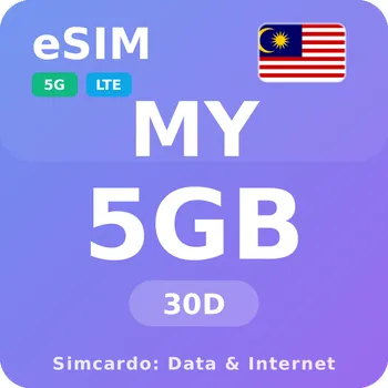 SIM karta Malajsie Mobilní Internet - eSIM 5GB 30 dní datová SIM karta