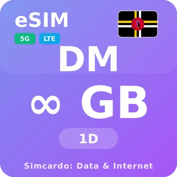 SIM karta Dominika Neomezený Mobilní Internet - eSIM 1 dní datová SIM karta (esims_ULE_1D_DK_V2)