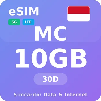 SIM karta Monako Mobilní Internet - eSIM 10GB 30 dní datová SIM karta
