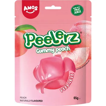 Bonbon Amos Peelerz želé bonbóny s příchutí broskve 65 g