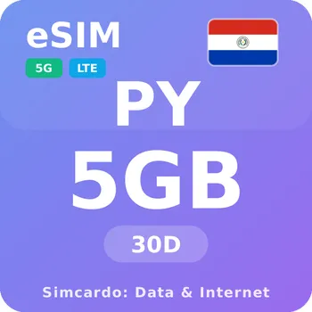 SIM karta Paraguay Mobilní Internet - eSIM 5GB 30 dní datová SIM karta