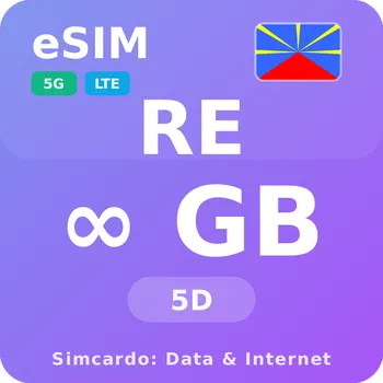 SIM karta Réunion Neomezený Mobilní Internet - eSIM 5 dní datová SIM karta