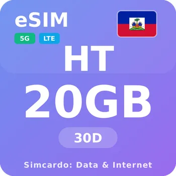 SIM karta Haiti Mobilní Internet - eSIM 20GB 30 dní datová SIM karta