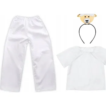 Karnevalový kostým KOSTÝM OVEČKA KALHOTY ČELENKA BÍLÁ 134-140 4el