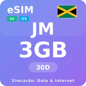 SIM karta Jamajka Mobilní Internet - eSIM 3GB 30 dní datová SIM karta