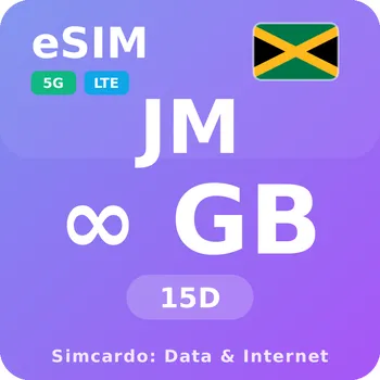 SIM karta Jamajka Neomezený Mobilní Internet - eSIM 15 dní datová SIM karta (esims_ULE_15D_JE_V2)