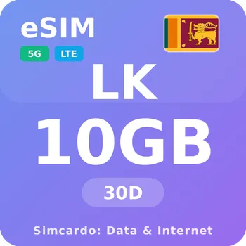 SIM karta Srí Lanka Mobilní Internet - eSIM 10GB 30 dní datová SIM karta