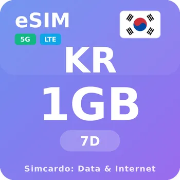 SIM karta Jižní Korea Mobilní Internet - eSIM 1GB 7 dní datová SIM karta