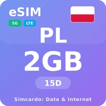 SIM karta Polsko Mobilní Internet - eSIM 2GB 15 dní datová SIM karta