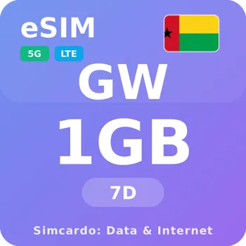 SIM karta Guinea-Bissau Mobilní Internet - eSIM 1GB 7 dní datová SIM karta