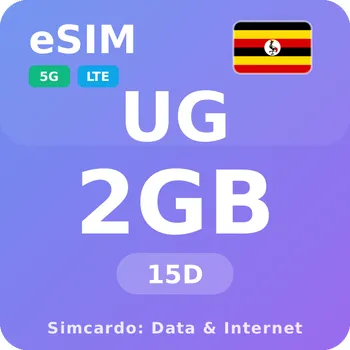 SIM karta Uganda Mobilní Internet - eSIM 2GB 15 dní datová SIM karta