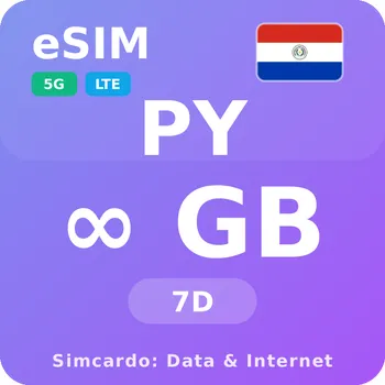 SIM karta Paraguay Neomezený Mobilní Internet - eSIM 7 dní datová SIM karta (esims_ULP_7D_PT_V2)