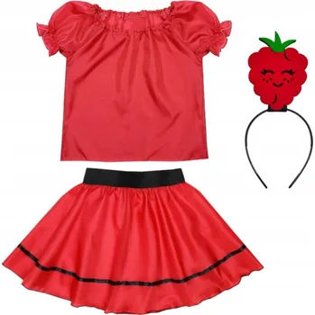 Karnevalový kostým KOSTÝM MALINA SUKNĚ HALENKA ČELENKA 98-110 4el