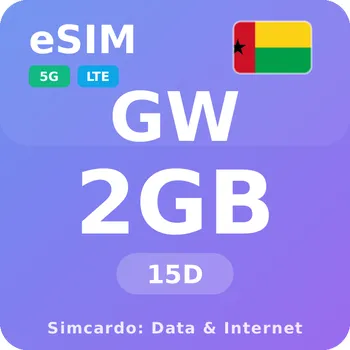 SIM karta Guinea-Bissau Mobilní Internet - eSIM 2GB 15 dní datová SIM karta