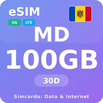 SIM karta Moldavsko Mobilní Internet - eSIM 100GB 30 dní datová SIM karta