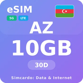 SIM karta Ázerbájdžán Mobilní Internet - eSIM 10GB 30 dní datová SIM karta