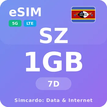 SIM karta Svazijsko Mobilní Internet - eSIM 1GB 7 dní datová SIM karta