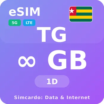 SIM karta Togo Neomezený Mobilní Internet - eSIM 1 dní datová SIM karta (esims_ULP_1D_TD_V2)