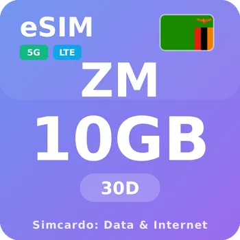 SIM karta Zambie Mobilní Internet - eSIM 10GB 30 dní datová SIM karta