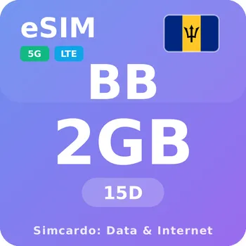 SIM karta Barbados Mobilní Internet - eSIM 2GB 15 dní datová SIM karta