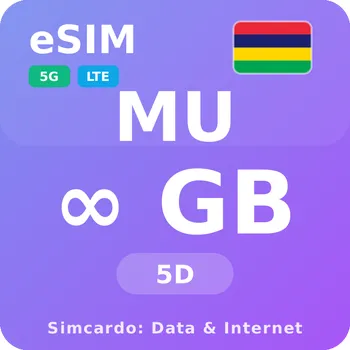 SIM karta Mauricius Neomezený Mobilní Internet - eSIM 5 dní datová SIM karta