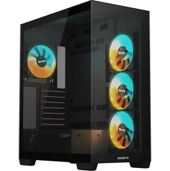 PC skříň GIGABYTE C500 PANORAMIC STEALTH/Midi Tower/Transpar./Černá