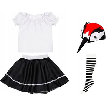 Karnevalový kostým SADA DĚTSKÉHO KOSTÝMU DATEL ČERNO-BÍLÝ 116-128 4 díly