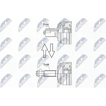 Poloosa kola Sada kloubů pro hnací hřídel NTY NPZ-VW-044