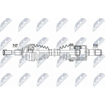 Poloosa kola Hnací hřídel - poloosa NTY NPW-FR-179