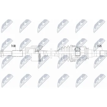 Poloosa kola Hnací hřídel - poloosa NTY NPW-FR-222