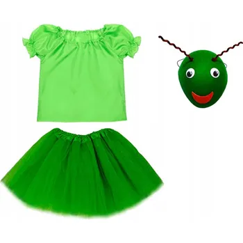 Karnevalový kostým KOSTÝM CVRČEK KOSTÝM BAL JARO ZVÍŘÁTKA SUKNĚ ČEPICE 134-140 3el