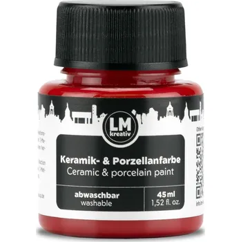 Speciální výtvarná barva LM-Kreativ Barva na keramiku a porcelán 45 ml červená