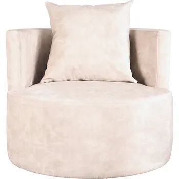 Křeslo LABEL51 Sametové křeslo EVY krémové 75cm FU-88.000