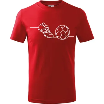 Dětská móda DOBRÝ TRIKO Dětské tričko Kopačky a míč Velikost: 158/12 let, Barva: Červená