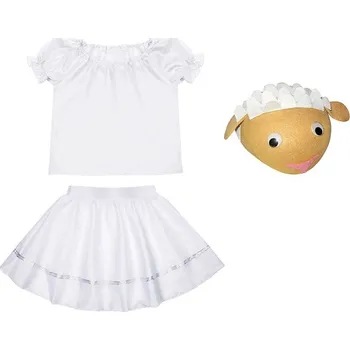 Karnevalový kostým KOSTÝM OVEČKA, PŘEVLEK OVCE, BERÁNEK, BETLÉM, SUKNĚ, ČEPICE 98-110 3 díly