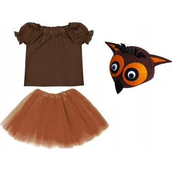 Karnevalový kostým KOSTÝM SOVA SUKNĚ HALENKA ČEPICE 98-110 3 díly
